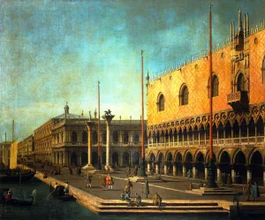Caprice View of the Molo and the Doge's Palace painting by Canaletto
