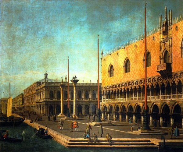 Main Product Photo of Caprice View of the Molo and the Doge's Palace Painting by Canaletto