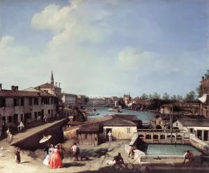 Dolo on the Brenta by Canaletto Oil Painting