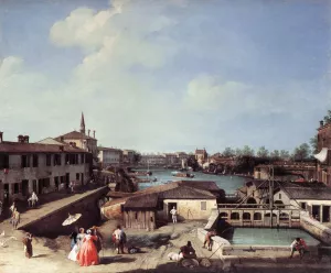 Dolo on the Brenta Oil painting by Canaletto