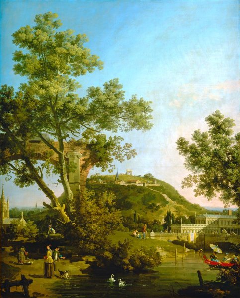 Main Product Photo of English Landscape Capriccio with a Palace Painting by Canaletto