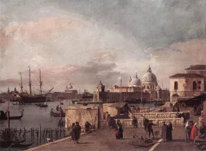 Entrance to the Grand Canal: from the West End of the Molo by Canaletto - Oil Painting Reproduction
