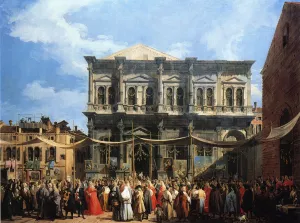 Feast Day of San Rocco by Canaletto Oil Painting