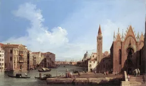 Grand Canal from Santa Maria della Carita to the Bacino di San Marco Oil painting by Canaletto