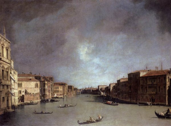 Main Product Photo of Grand Canal: Looking from Palazzo Balbi Painting by Canaletto