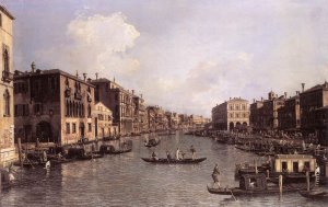 Grand Canal: Looking South-East from the Campo Santa Sophia to the Rialto Bridge