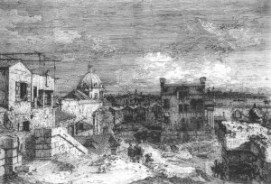 Imaginary View of Venice by Canaletto Oil Painting