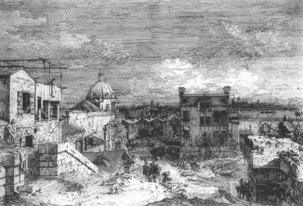 Imaginary View of Venice by Canaletto - Hand-Painted Oil Painting Reproduction