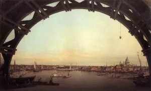 London: Seen Through an Arch of Westminster Bridge painting by Canaletto