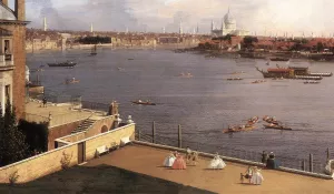 London: The Thames and the City of London from Richmond House II by Canaletto Oil Painting