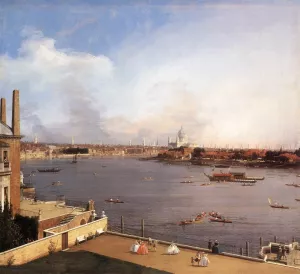 London: The Thames and the City of London from Richmond House by Canaletto Oil Painting