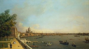 London- The Thames from Somerset House Terrace towards the City Oil painting by Canaletto