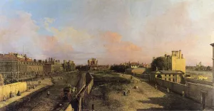 London: Whitehall and the Privy Garden Looking North by Canaletto - Oil Painting Reproduction