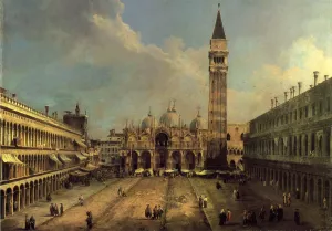 Piazza San Marco: Looking East along the Central Line by Canaletto Oil Painting