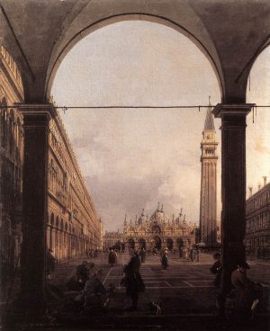 Piazza San Marco: Looking East from the North-West Corner by Canaletto Oil Painting