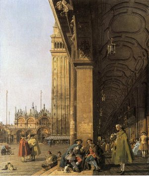 Piazza San Marco, Looking East from the Southwest Corner by Canaletto Oil Painting