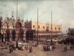 Piazza San Marco: Looking South-East by Canaletto - Oil Painting Reproduction