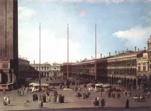 Piazza San Marco, Looking toward San Geminiano by Canaletto - Oil Painting Reproduction