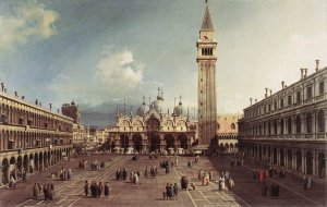 Piazza San Marco with the Basilica by Canaletto Oil Painting