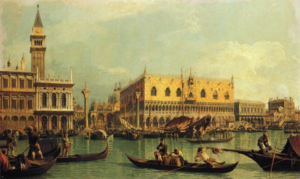 Main Product Photo of Piazzetta and the Doge's Palace from the Bacino di San Marco Painting by Canaletto