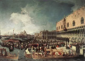 Reception of the Ambassador in the Doge's Palace by Canaletto - Oil Painting Reproduction