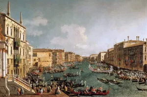 Regatta on the Canale Grande by Canaletto - Oil Painting Reproduction