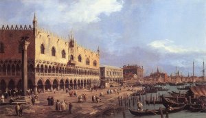 Riva degli Schiavoni: Looking East Oil painting by Canaletto