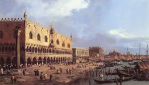 Riva degli Schiavoni: Looking East by Canaletto - Oil Painting Reproduction