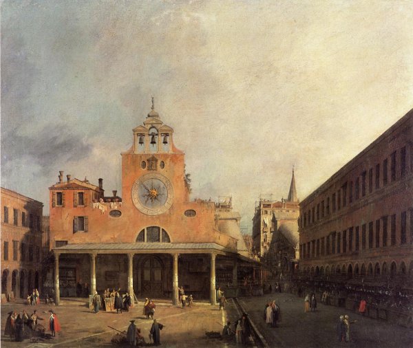 San Giacomo de Rialto by Canaletto - Hand-Painted Oil Painting Reproduction