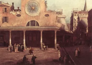 San Giacomo di Rialto Detail by Canaletto Oil Painting
