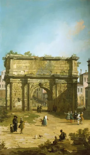 The Arch of Septimius Severus by Canaletto Oil Painting
