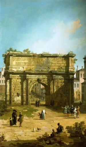 The Arch of Septimius Severus by Canaletto - Oil Painting Reproduction