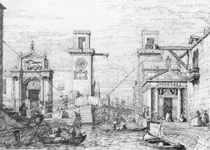 The Arsenal: the Water Entrance Oil painting by Canaletto