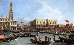 The Bacino di San Marco, Venice, Seen from the Giudecca by Canaletto Oil Painting