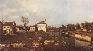 The Brenta Canal at Padua by Canaletto Oil Painting