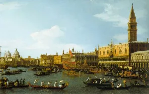 The Bucintoro, Venice by Canaletto Oil Painting