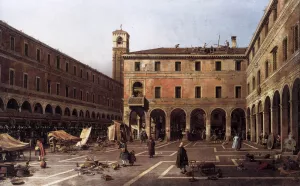 The Campo di Rialto by Canaletto - Oil Painting Reproduction