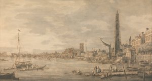The City of Westminster from Near the York Water Gate by Canaletto Oil Painting