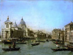 The Entrance to the Grand Canal at the Punta della Dogana by Canaletto - Oil Painting Reproduction