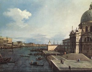 The Grand Canal at the Salute Church Oil painting by Canaletto