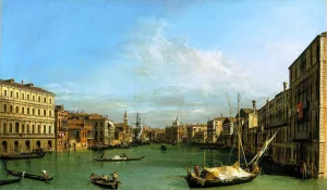 The Grand Canal from the Palazzo Foscari to the Carita by Canaletto Oil Painting