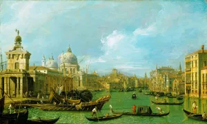 The Grand Canal from the Salute towards the Carita painting by Canaletto