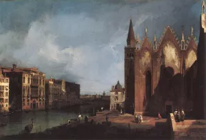 The Grand Canal near Santa Maria della Carita Oil painting by Canaletto