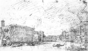 The Grand Canal Seen from Rialto toward the North Oil painting by Canaletto