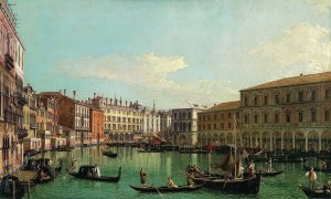 The Grand Canal, Venice, Looking South toward the Rialto Bridge Oil painting by Canaletto