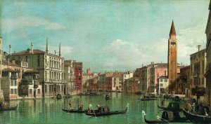 The Grand Canal, Venice, Looking Southeast, with the Campo della Carita to the Right Oil painting by Canaletto