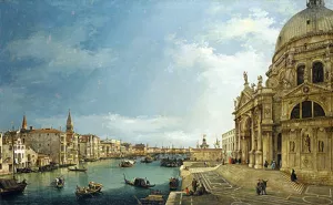 The Grand Canal with S.Maria della Salute towards the Riva degli Schiavoni by Canaletto - Oil Painting Reproduction