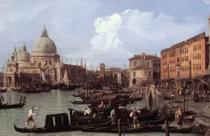 The Molo: Looking West Detail painting by Canaletto