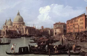 The Molo: Looking West Detail Oil painting by Canaletto