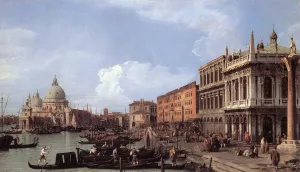 The Molo: Looking West by Canaletto Oil Painting